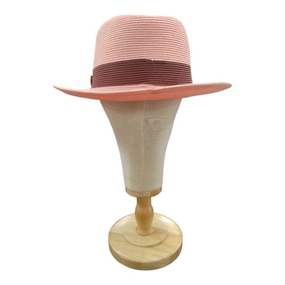 MEN'S STEVEN LAND CRUZ FEDORA STRAW HAT. SH-101 PINK. - Picture 6 of 10